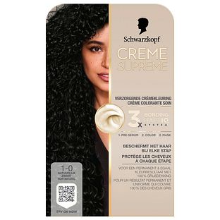 Schwarzkopf Creme Supreme Crèmekleuring 1-0 Natuurlijk Zwart 1ST