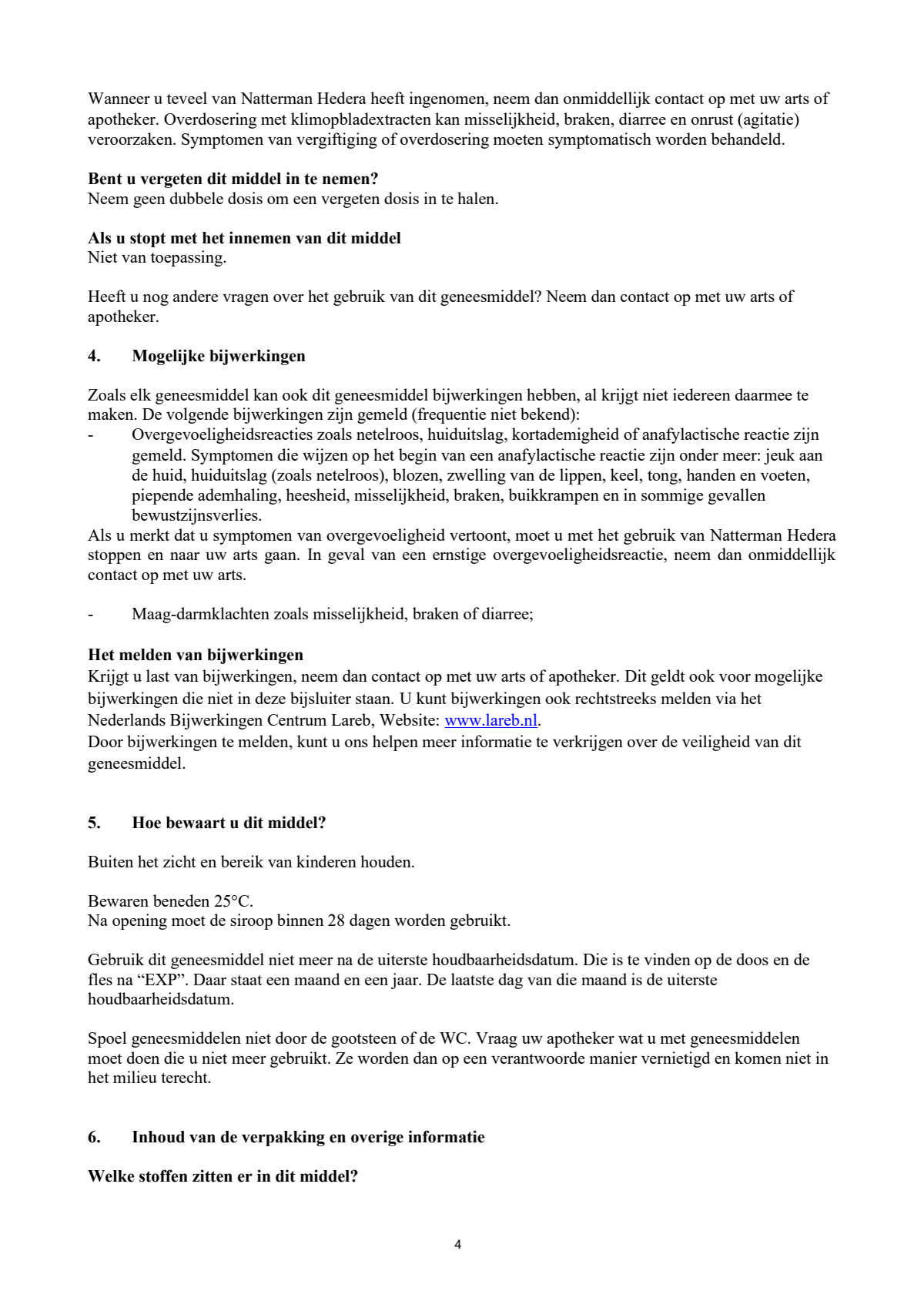 Hedera Stroop afbeelding van document #4, leaflet