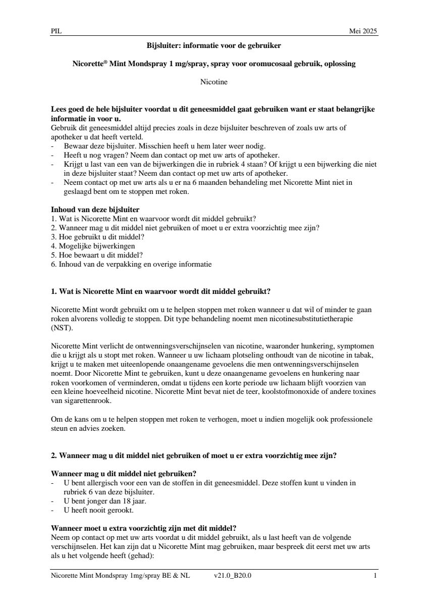 Mint Mondspray afbeelding van document #1, leaflet