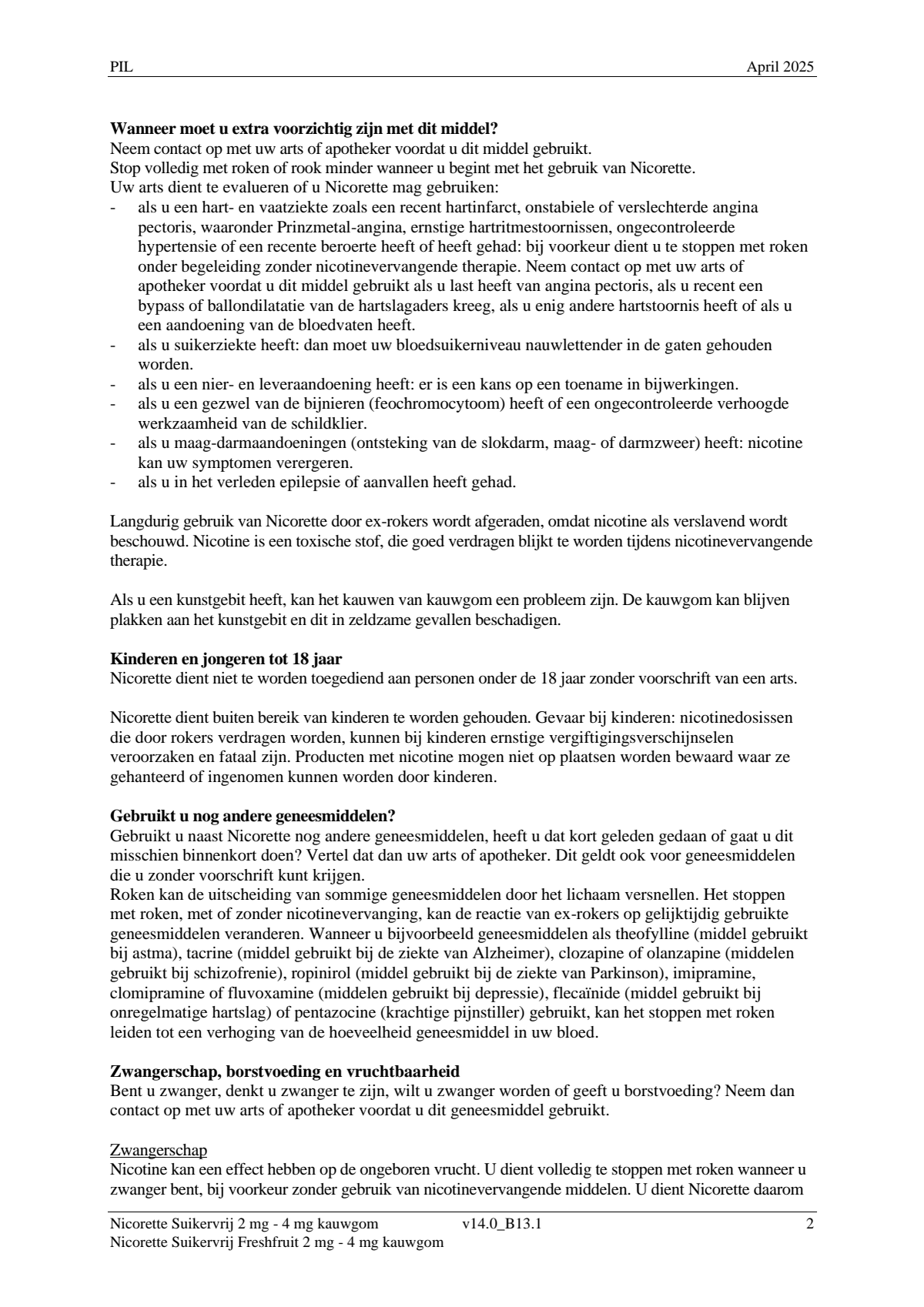 Suikervrij Freshfruit 2mg Kauwgom afbeelding van document #2, leaflet