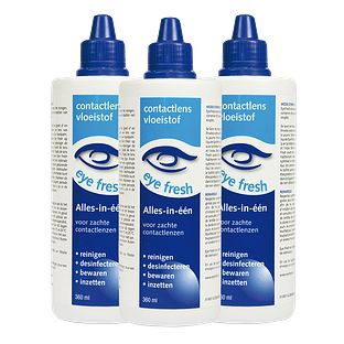 Eye Fresh Lenzenvloeistof Alles-In-1 Zacht Multiverpakking 3x360ML