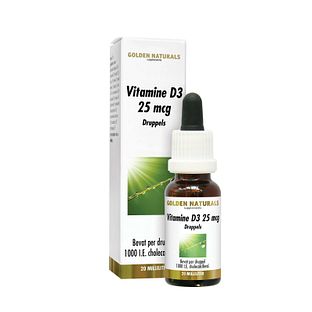 Golden Naturals Vitamine D3 25mcg Druppels 20ML