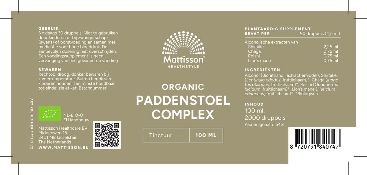 Biologisch Paddestoel Complex Druppels afbeelding van document #1, label