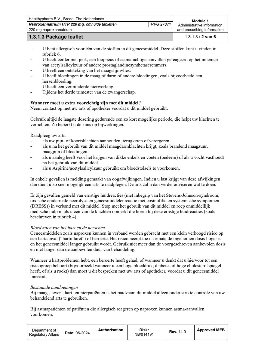 Naproxennatrium 220mg Tabletten afbeelding van document #2, leaflet