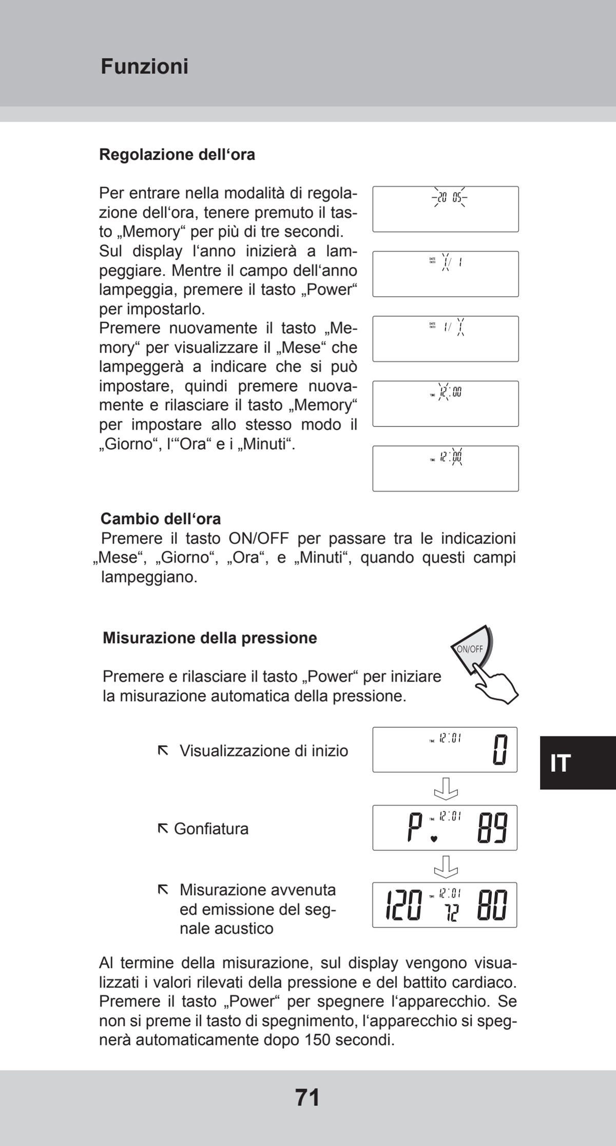 Bovenarm Bloeddrukmeter Desktop afbeelding van document #71, instructions