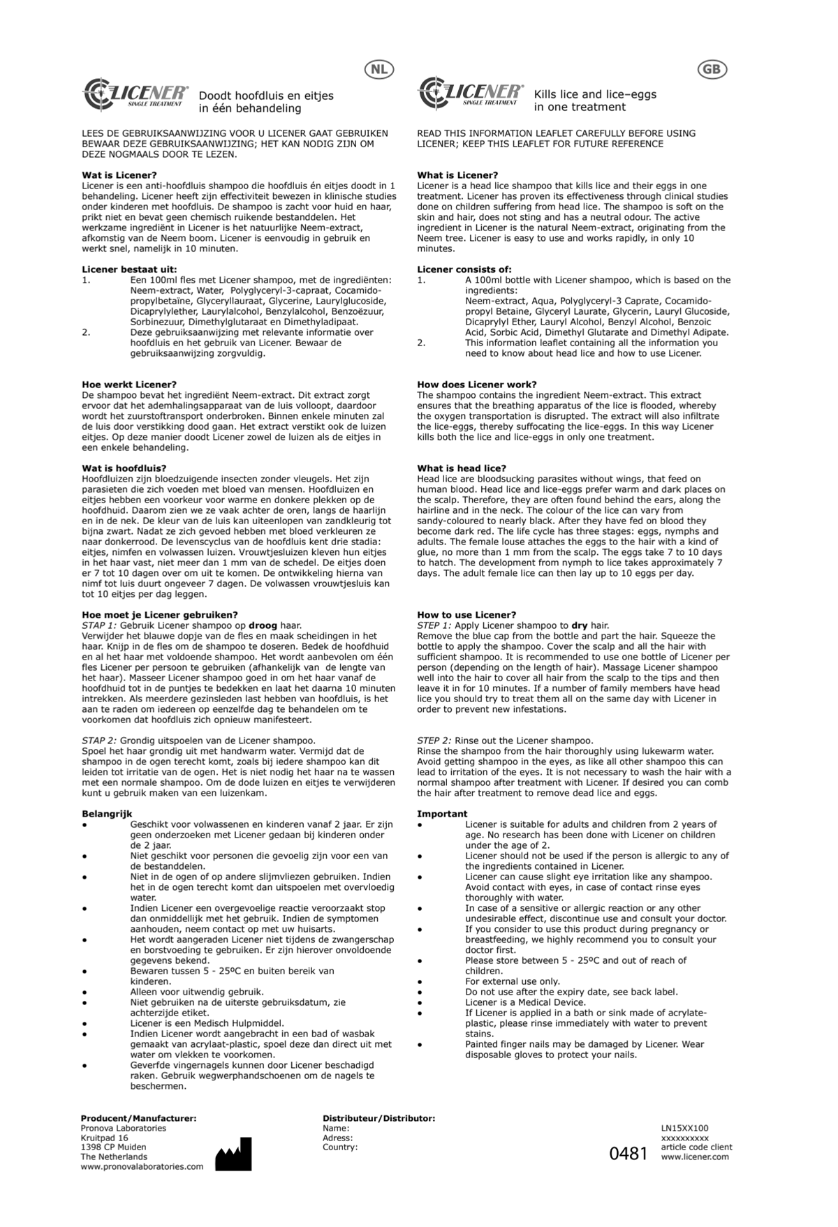 Anti-Luis Shampoo Voordeelverpakking afbeelding van document #1, instructions