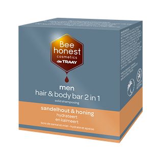 Bee Honest Men Hair & Body Bar 2-in-1 Sandelhout & Honing 80GR Bee Honest Men Hair & Body Bar 2-in-1 Sandelhout & Honing 80GR