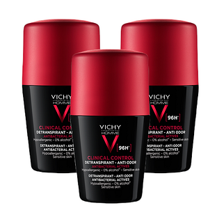 Vichy Homme Clinical Control 96 uur Deodorant Roller Multiverpakking 3x50ML
