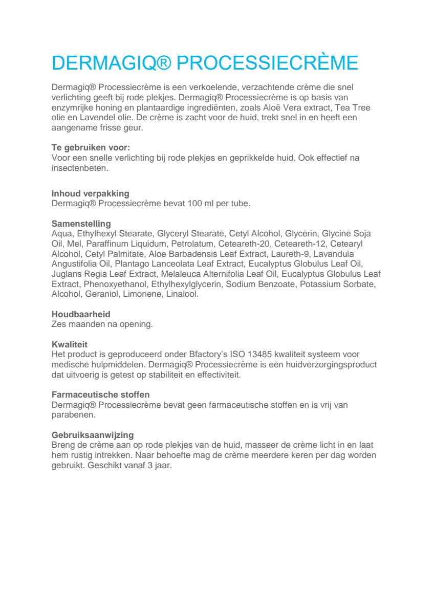Processiecrème afbeelding van document #1, instructions