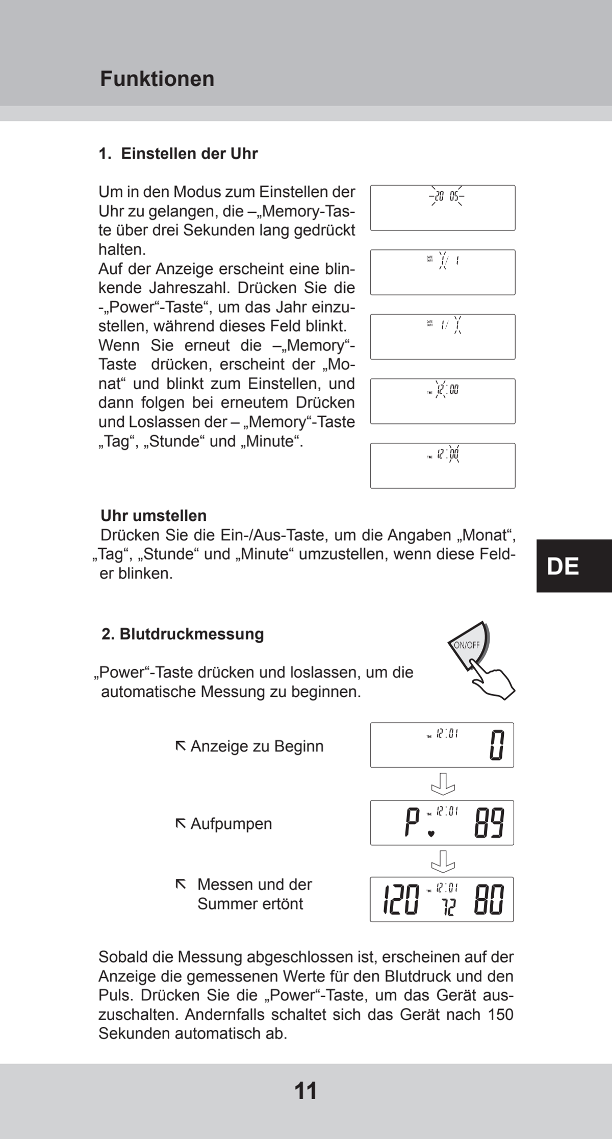 Bovenarm Bloeddrukmeter Desktop afbeelding van document #11, instructions