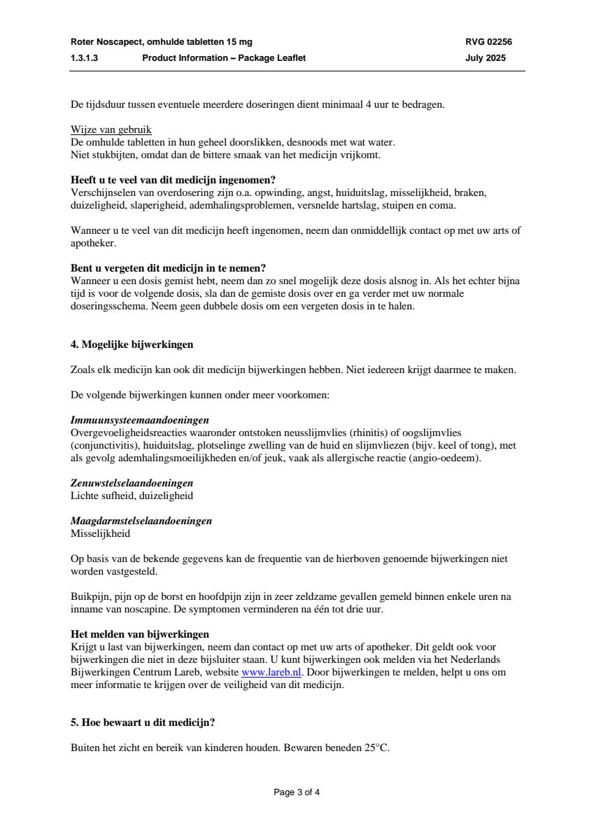 Noscapect Tabletten afbeelding van document #3, leaflet