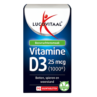 Lucovitaal Vitamine D3 25mcg Kauwtabletten 90KTB Lucovitaal Vitamine D3 25mcg Kauwtabletten 90KTB