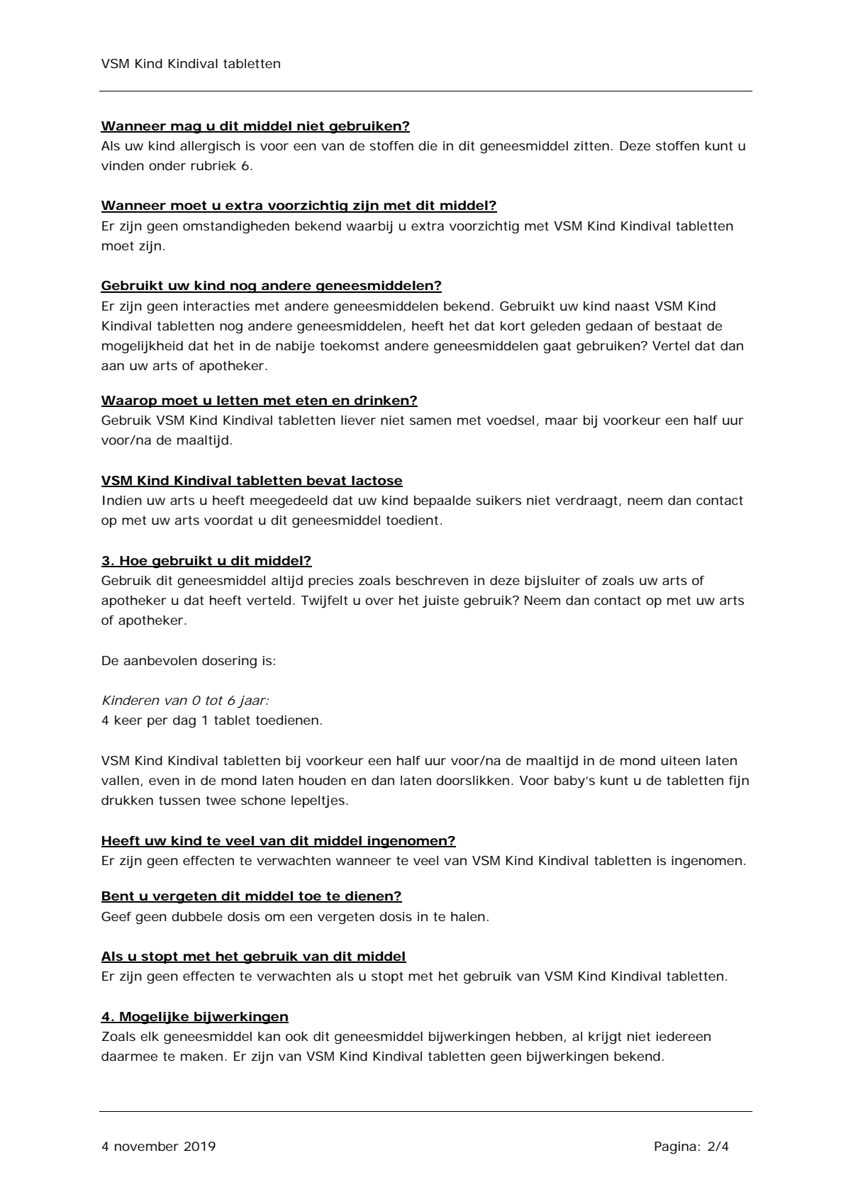 Kindival 0-6 Tabletten afbeelding van document #2, leaflet