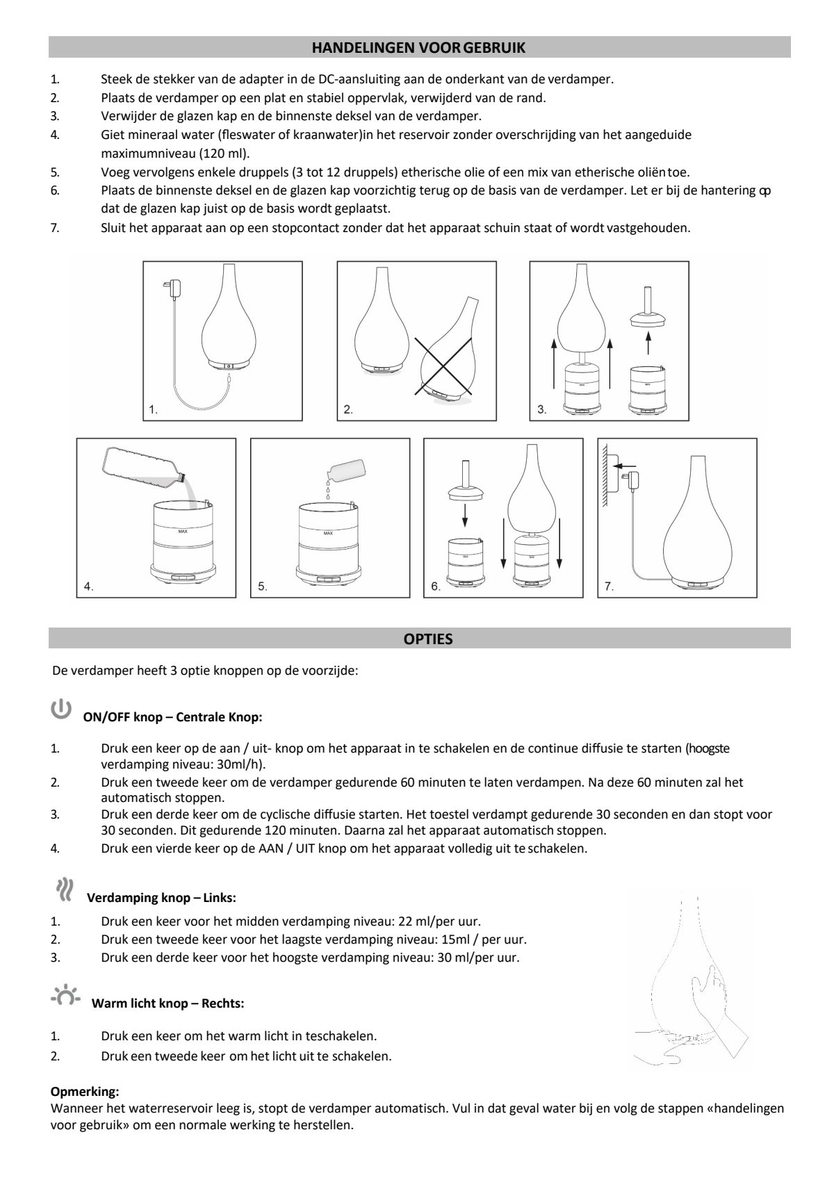 Impulse Aroma Diffuser afbeelding van document #3, instructions