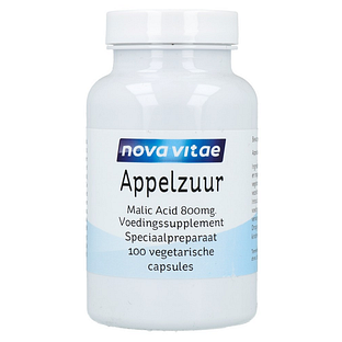 Nova Vitae Appelzuur Malic Acid 800 Capsules 100CP Nova Vitae Appelzuur Malic Acid 800 Capsules 100CP