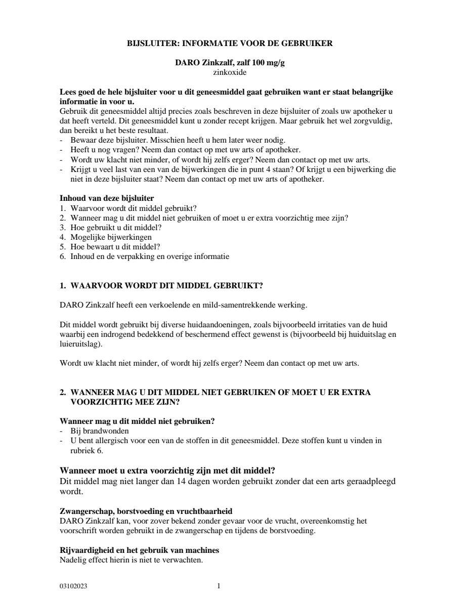 Zinkzalf afbeelding van document #1, instructions