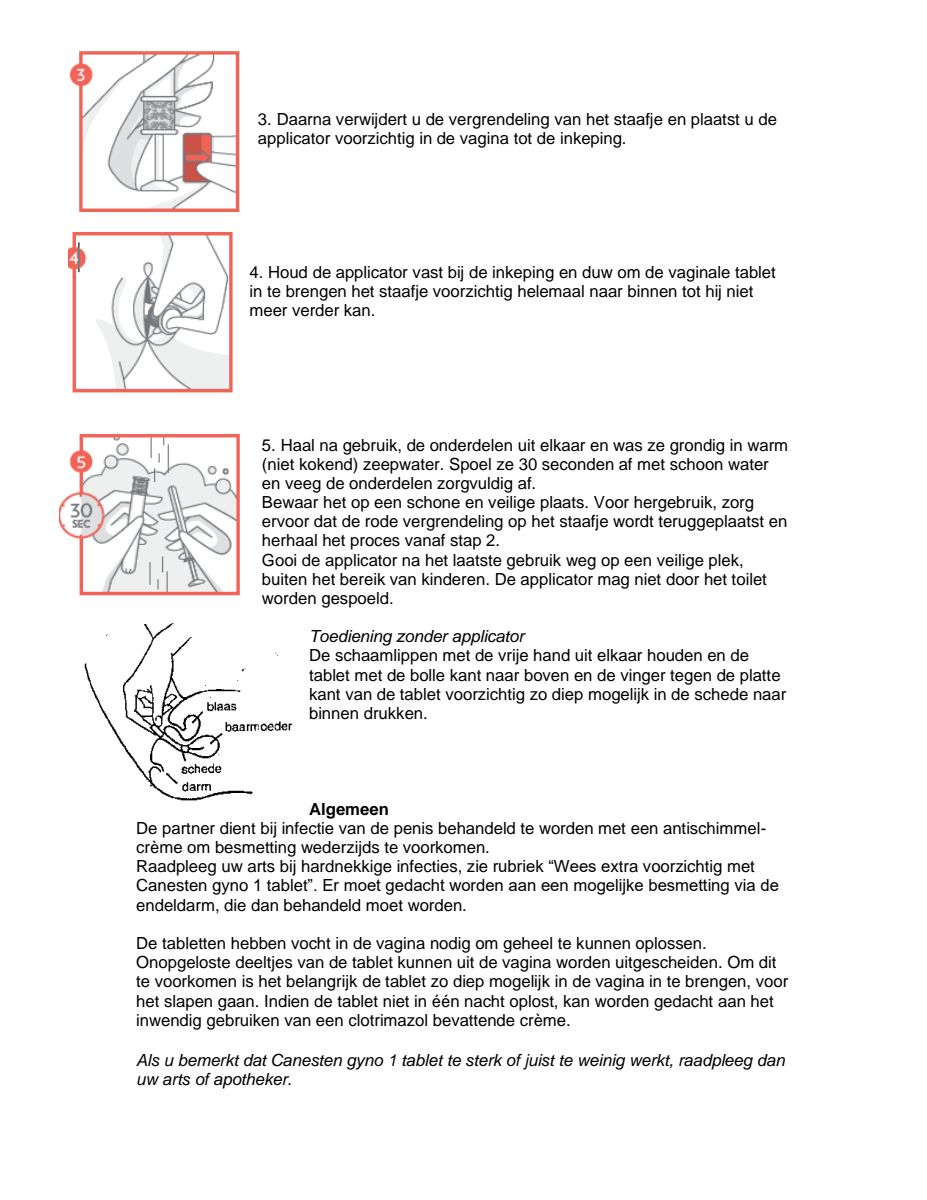 Canesten Gyno 1 Tablet - 1 daagse behandeling afbeelding van document #4, leaflet
