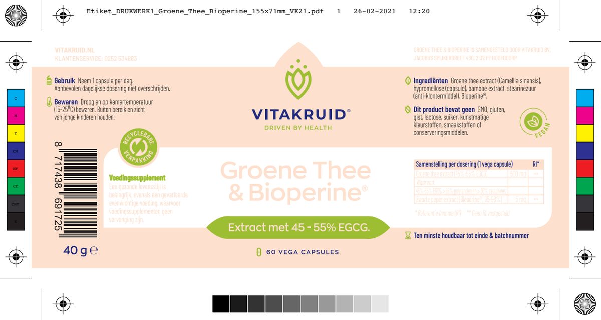 Groene Thee & Bioperine®  >50% EGCG >80% catechines afbeelding van document #1, label
