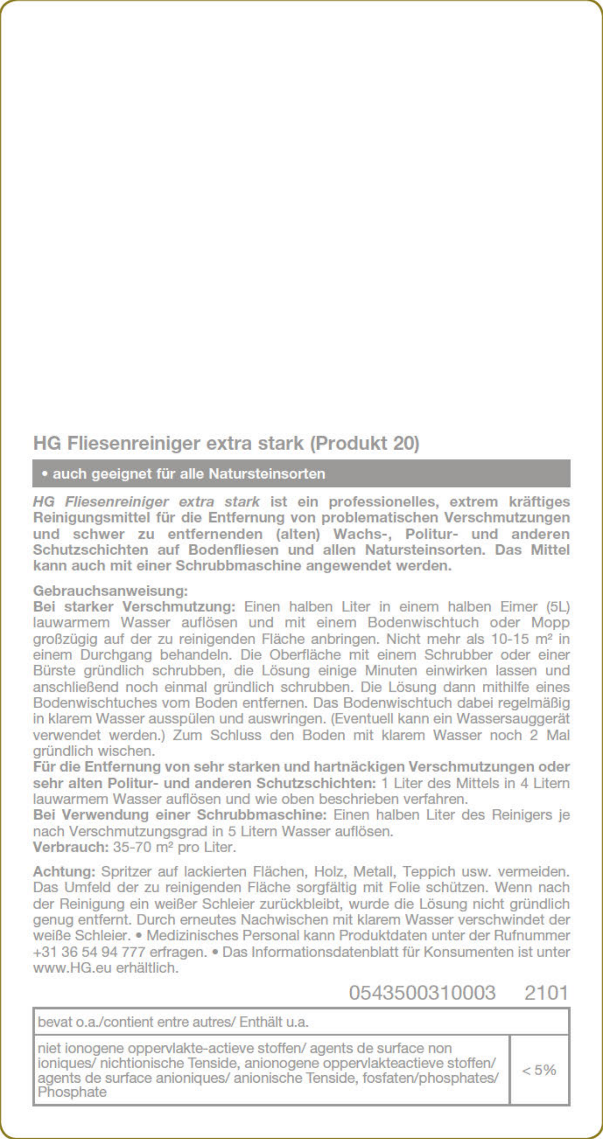 Vloeren Tegelreiniger Extra Sterk afbeelding van document #2, label