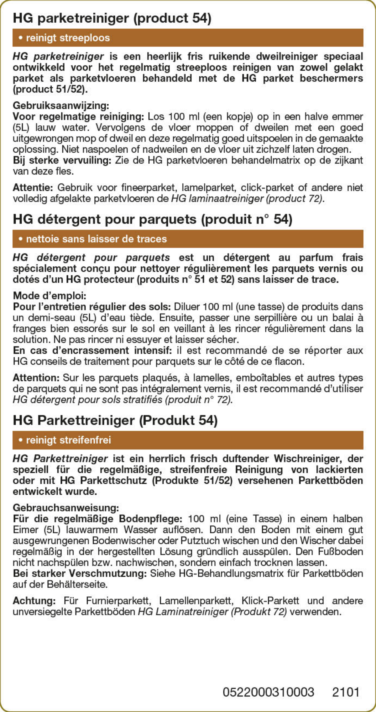 Parket Reiniger afbeelding van document #1, label