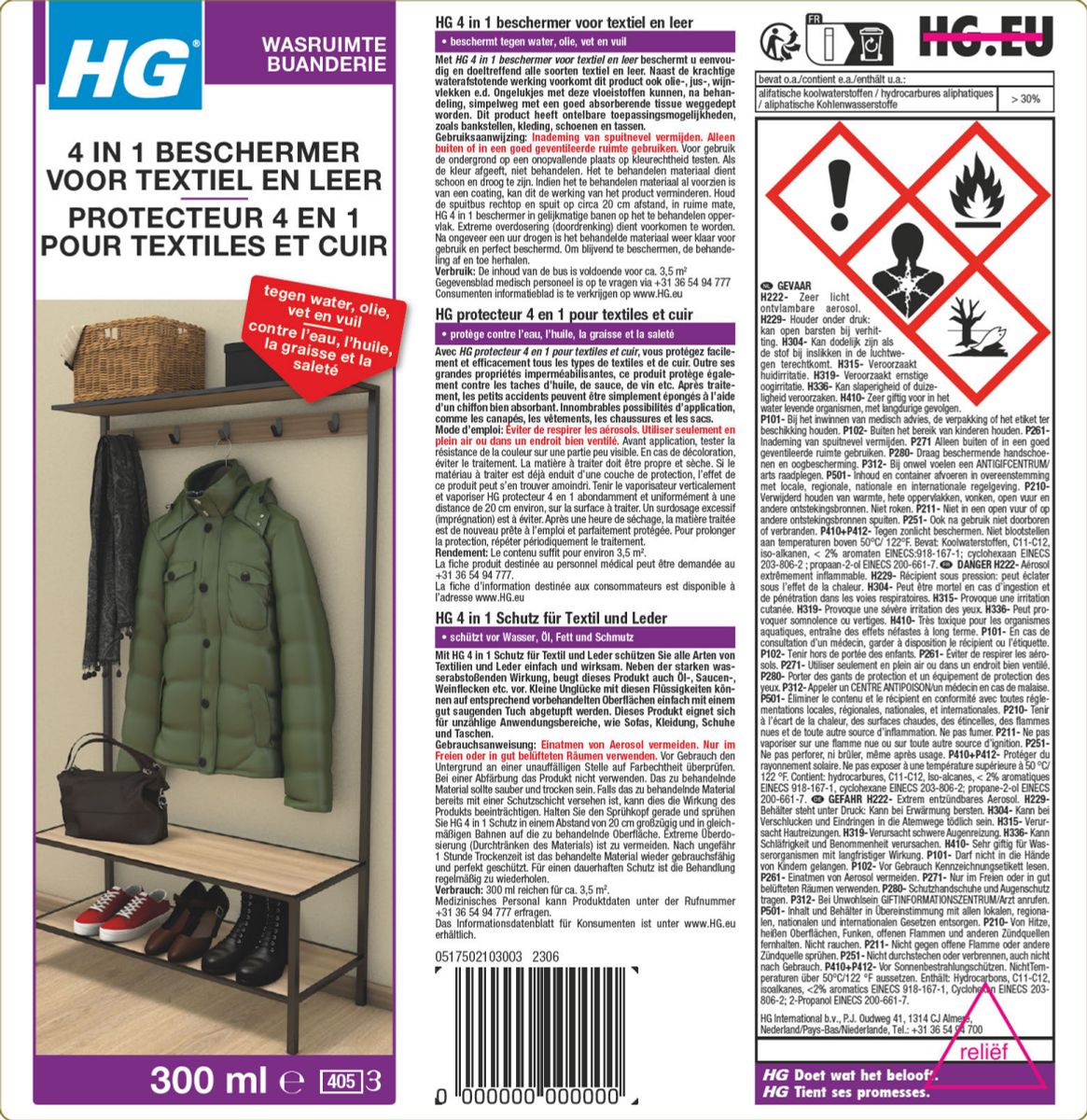 4-in-1 Beschermer Textiel en Leer Spray afbeelding van document #1, label