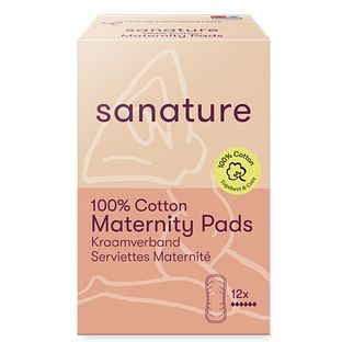Sanature 100% Cotton Maternity Pads Kraamverband 12ST