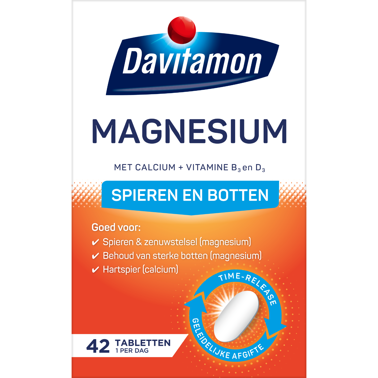 Davitamon Magnesium voor Spieren en Botten Tabletten 42TB