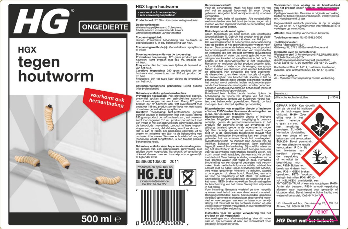 X Tegen Houtworm afbeelding van document #1, label