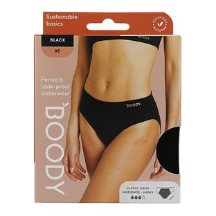 Boody Menstruatieondergoed Bikinislip Zwart Normaal/Hevig Maat XS 1ST Boody Menstruatieondergoed Bikinislip Zwart Normaal/Hevig Maat XS 1ST