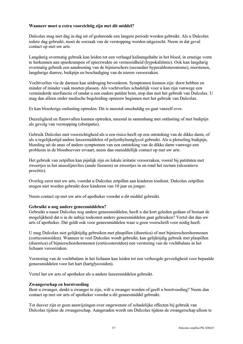 Bisacodyl 10mg Zetpillen afbeelding van document #3, leaflet