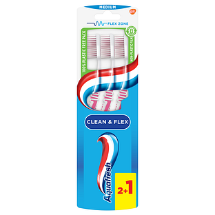 Aquafresh Clean & Flex Tandenborstel Medium 3ST