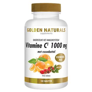 Golden Naturals Vitamine C 1000mg met rozenbottel Tabletten 180VTB