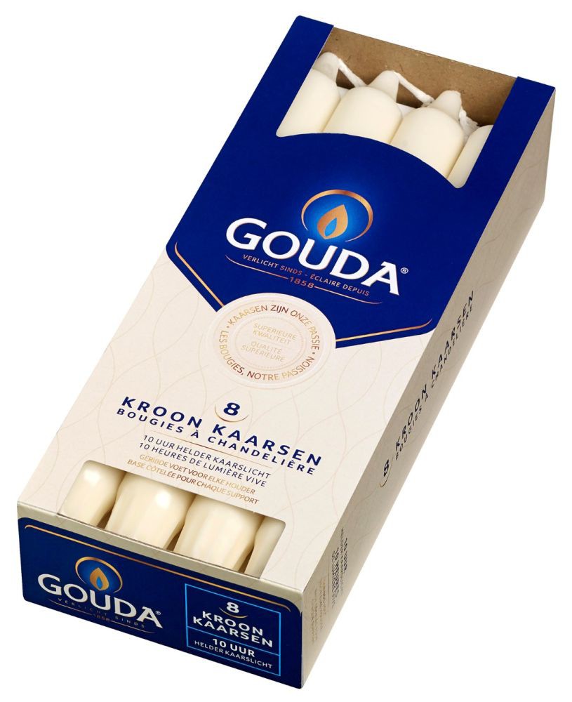 Gouda Kroonkaarsen Ivoor 240/24 afbeelding