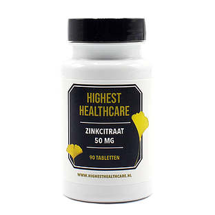 Highest Healthcare Zinkcitraat 50mg Tabletten 90TB Highest Healthcare Zinkcitraat 50mg Tabletten 90TB