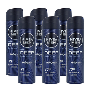 Nivea Men Deep Deodorant Spray Voordeelverpakking 6x150ML