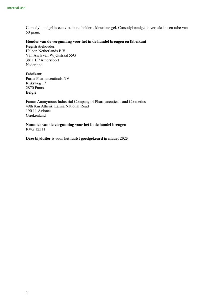 Tandgel - voor het doelgericht voorkomen van tandvlees ontsteking afbeelding van document #5, leaflet