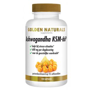 Golden Naturals Ashwagandha KSM-66 Capsules 120VCP Golden Naturals Ashwagandha KSM-66 Capsules 120VCP