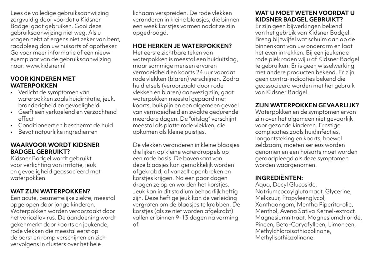 Waterpokken Foam & Badgel Combi afbeelding van document #1, instructions