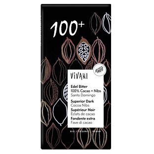 Vivani Chocoladereep Superior Dark 100% 80GR