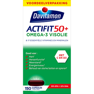 Davitamon Actifit 50 Plus Omega-3 Visolie Capsules 150CP