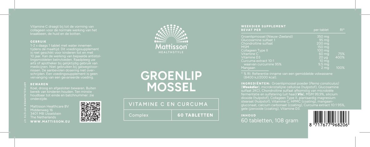 Absolute Groenlipmossel Complex Tabletten afbeelding van document #1, label