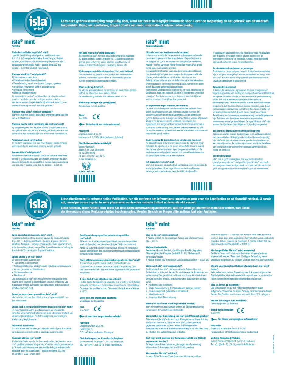 Mint Keelpastilles - bij kriebelhoest en kortdurende heesheid afbeelding van document #1, instructions