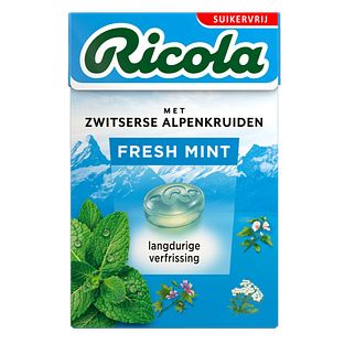 Ricola Fresh Mint Kruidenpastilles 50GR Ricola Fresh Mint Kruidenpastilles 50GR