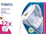 Brita Marella Waterfilterkan Wit + 12 Maxtra Filterpatronen 2,4LT