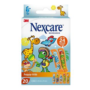 Nexcare Bandages Happy Kids 19 mm x 72 mm 20ST