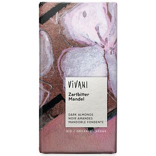 Vivani Chocoladereep Puur met Amandelen 100GR