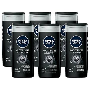 Nivea Men Active Clean Shower Gel Voordeelverpakking 6x250ML