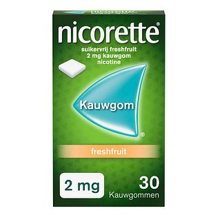 Nicorette Suikervrij Freshfruit 2mg Kauwgom 30ST