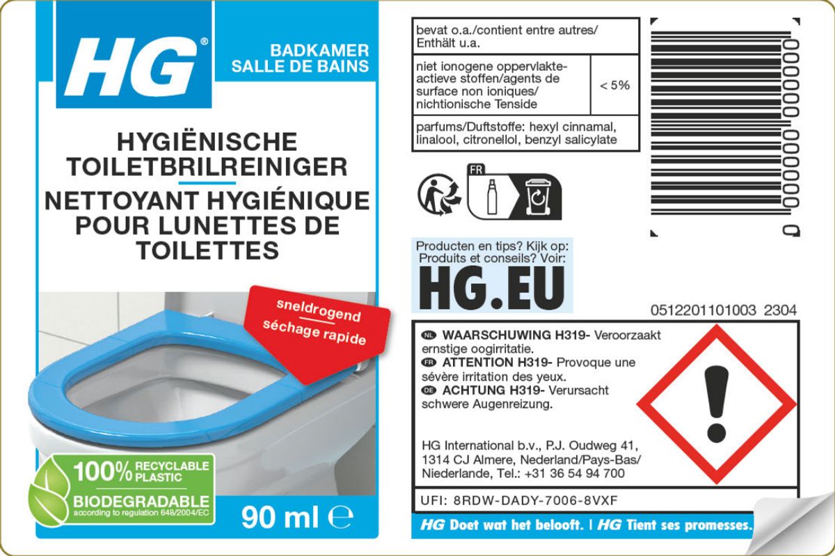 Hygiënische Toiletbrilreiniger afbeelding van document #1, label