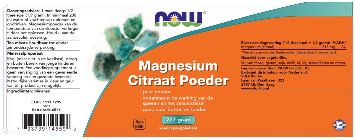 Magnesium Citraat Poeder afbeelding van document #1, label